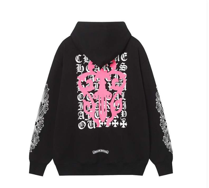 Chrome Hearts Floral Logo Zip Up Hoodie (Pink)