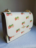Coach Klare Crossbody with Strawberry Print - White — view 1