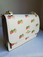 Coach Klare Crossbody with Strawberry Print - White — view 1
