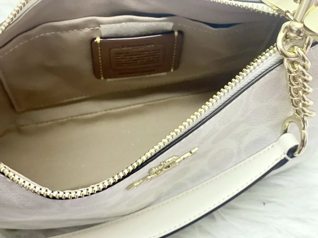 Coach Women's Teri Shoulder Bag Signature Canvas - White/Chalk — view 6
