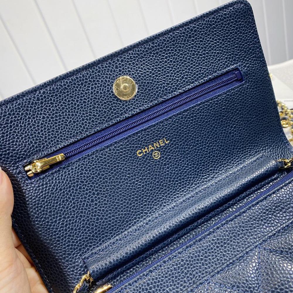 Chanel WOC Iridescent Blue Caviar — view 4