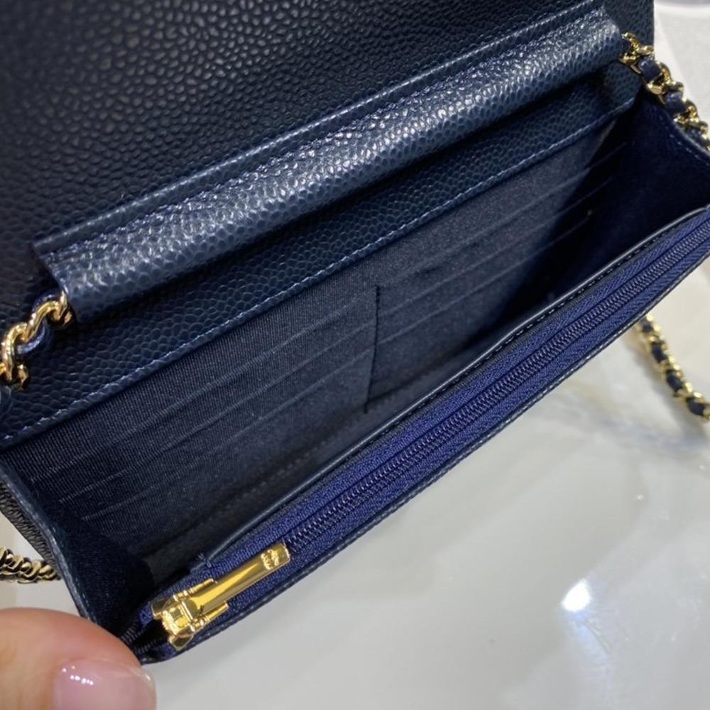 Chanel WOC Iridescent Blue Caviar — view 3