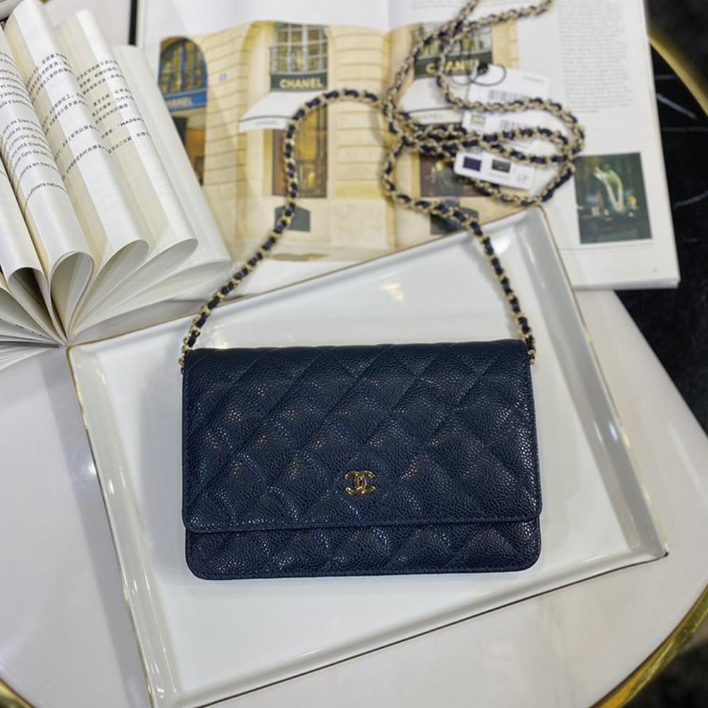 Chanel WOC Iridescent Blue Caviar — view 1