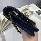 Chanel WOC Iridescent Blue Caviar — view 9