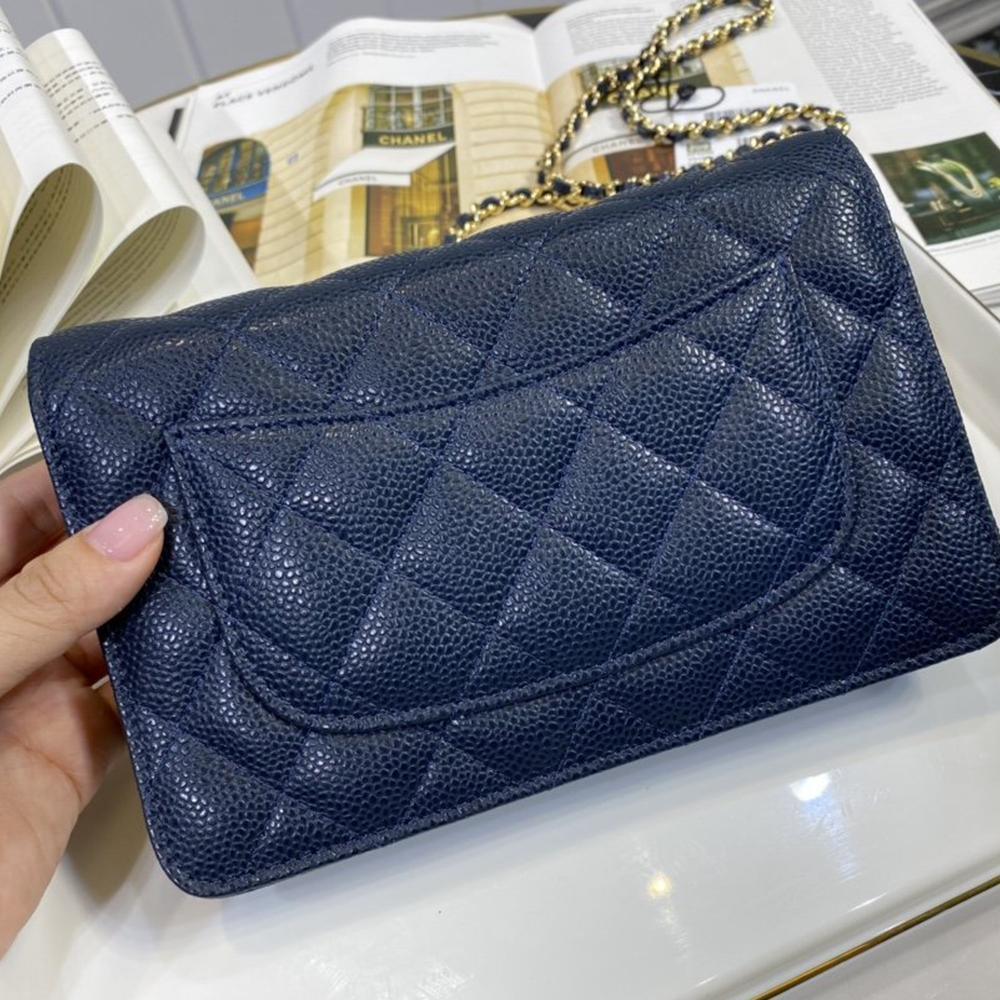 Chanel WOC Iridescent Blue Caviar — view 8