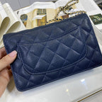 Chanel WOC Iridescent Blue Caviar — view 8