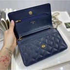 Chanel WOC Iridescent Blue Caviar — view 2