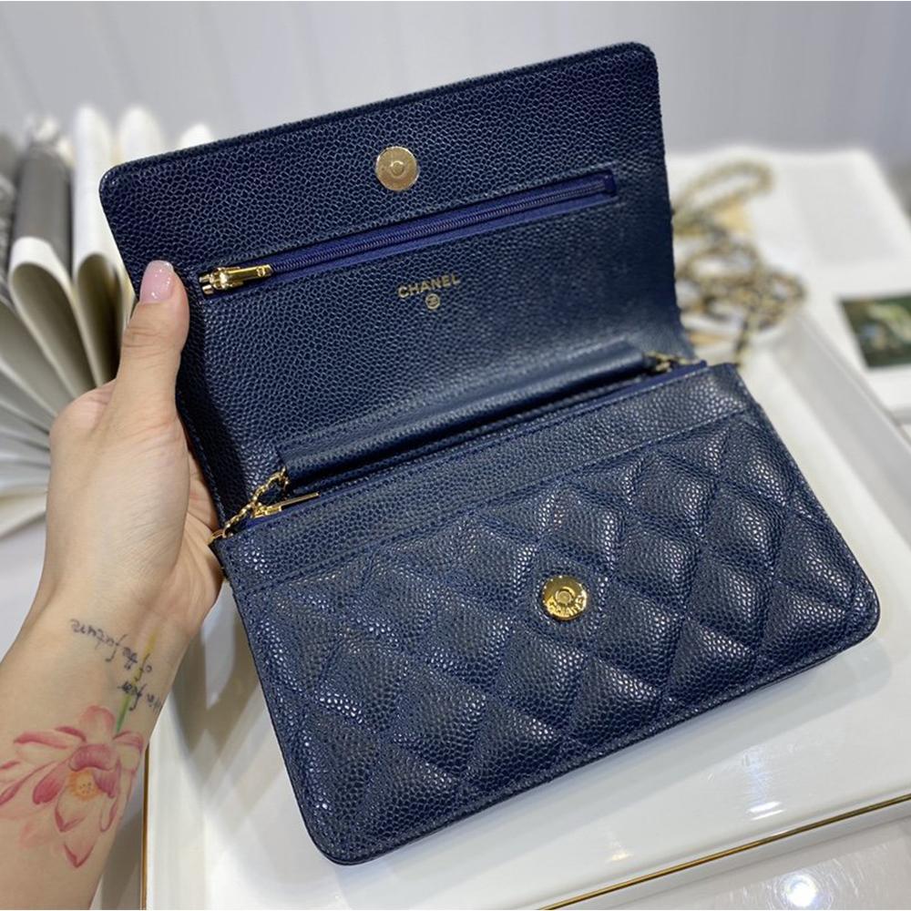 Chanel WOC Iridescent Blue Caviar — view 2